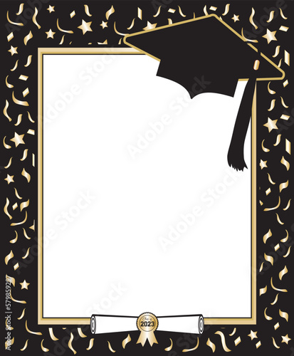 Black Graduation Poster Template Invitation Announcement