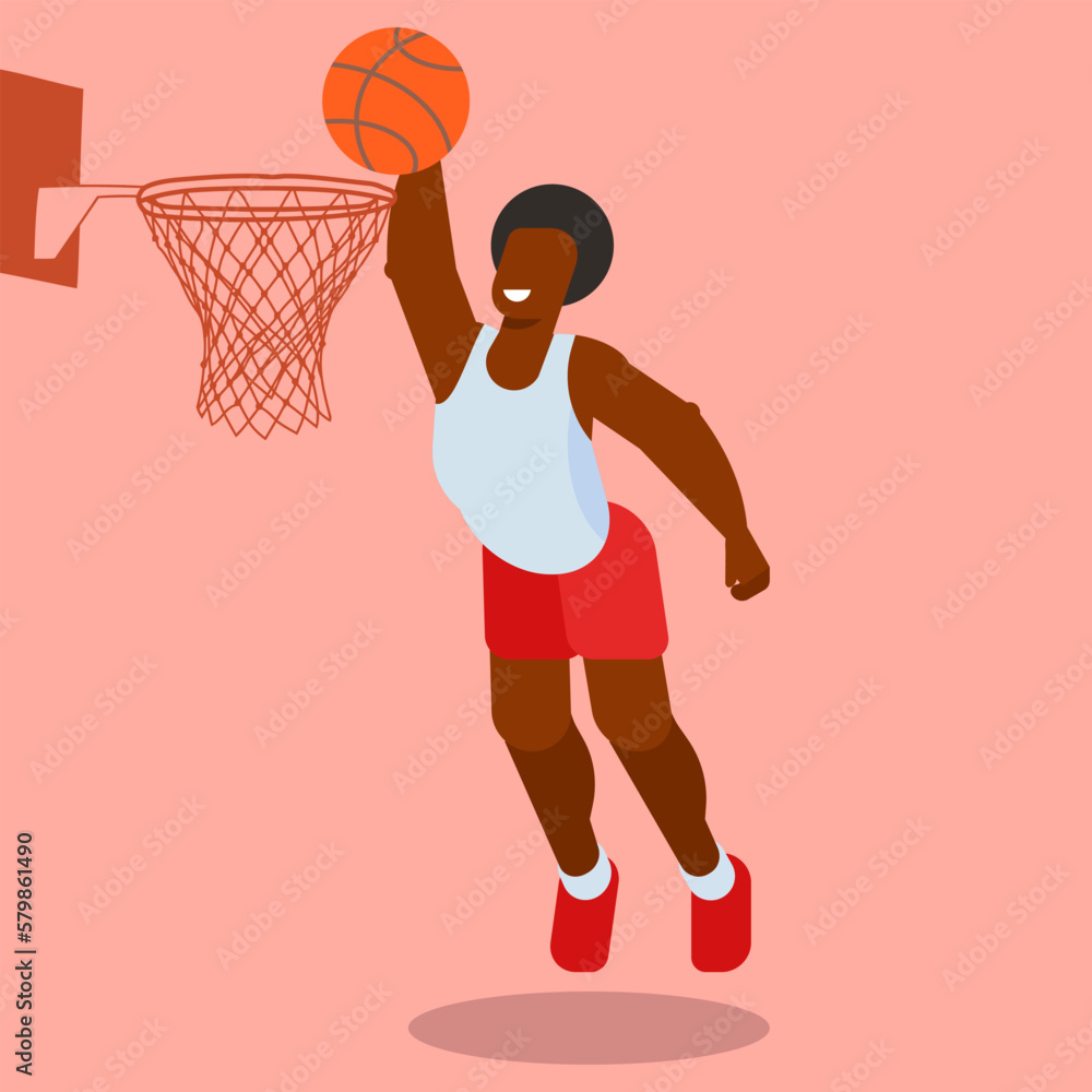 vector basketball player black