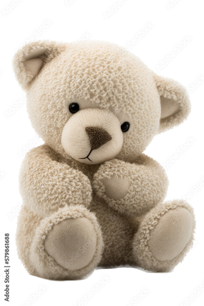 Obraz premium a spring-themed illustration featuring adorable isolated teddy bears with red hearts, including plush toys, all set on a transparent background and provided in PNG. Generative AI