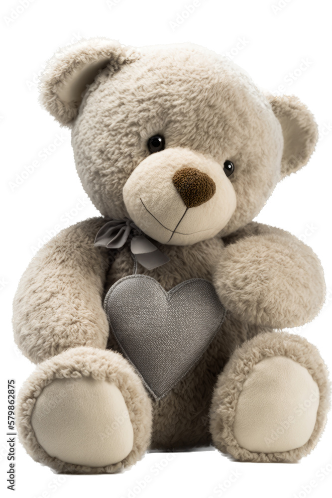 Obraz premium a spring-themed illustration featuring adorable isolated teddy bears with red hearts, including plush toys, all set on a transparent background and provided in PNG. Generative AI