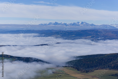 landscape with fog photo