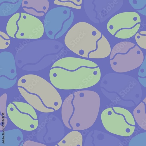 Cartoon ocean stones seamless jelly beans with face pattern for wrapping paper and kids clothes print