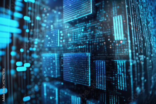 numerical data and code abstract binary background  - generative AI