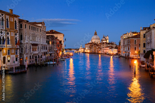 Venice, Italy - Grand Canal and Basilica Santa Maria della Salute after sunset © Bogdan Barabas