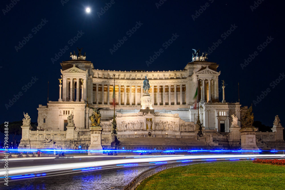 Rome, Italy - Altar of the Fatherland at night