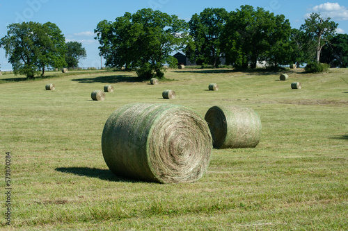 Hay bales on a rural farm