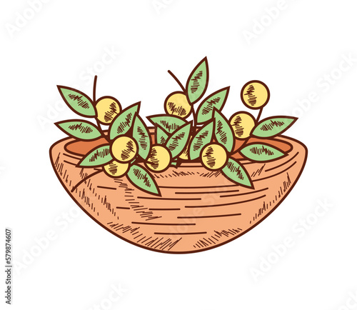 bowl with medicinal herbs