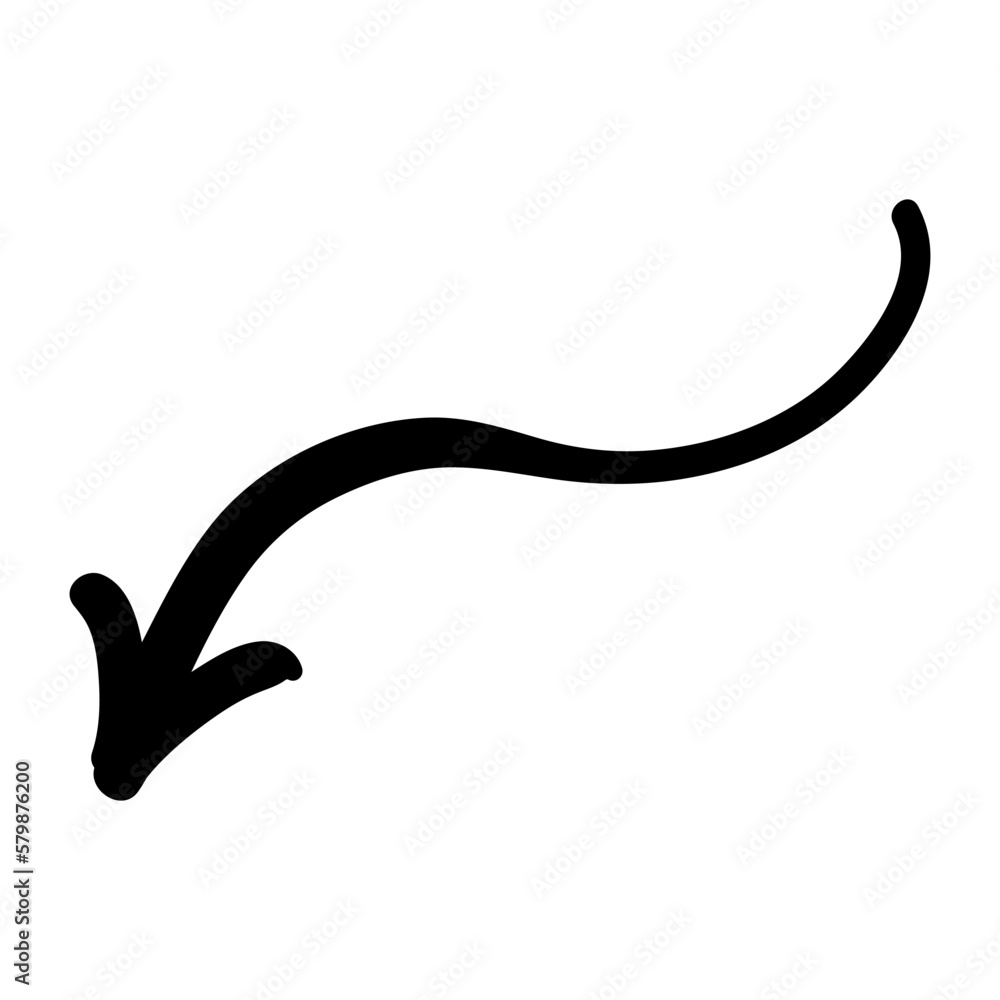 Obraz premium Arrow mark icon. Hand drawn arrow illustration. Vector isolated on white background.
