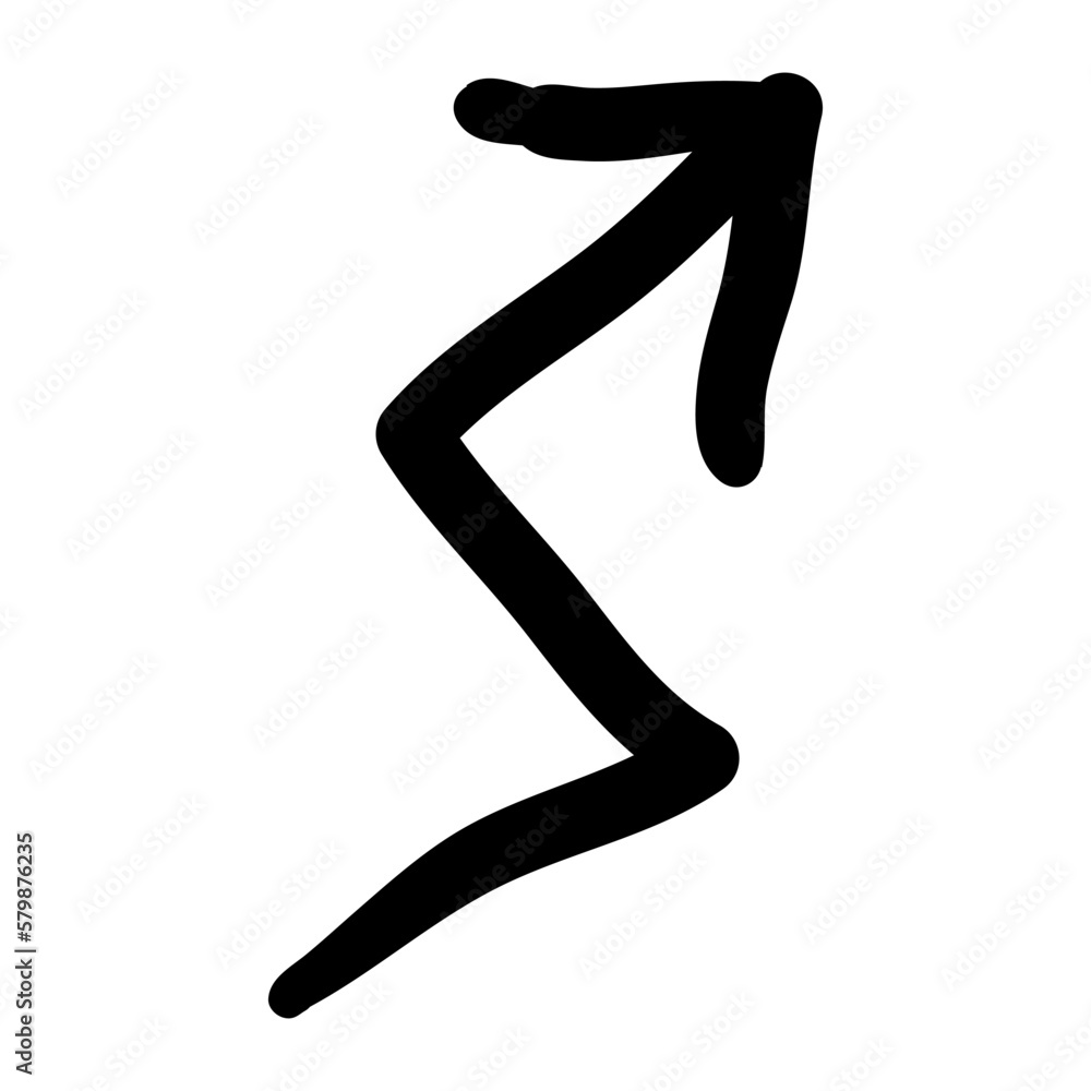 Arrow mark icon. Hand drawn arrow illustration. Vector isolated on white background. Arrow mark icon. Hand drawn arrow illustration. Vector isolated on white background.