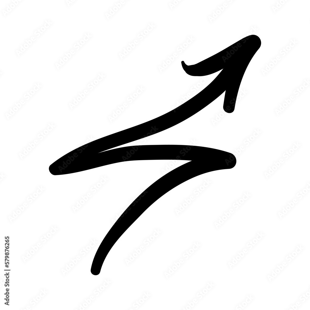 Fototapeta premium Arrow mark icon. Hand drawn arrow illustration. Vector isolated on white background.