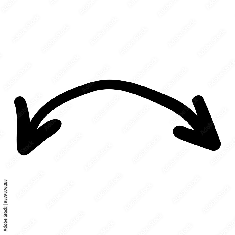 Obraz premium Arrow mark icon. Hand drawn arrow illustration. Vector isolated on white background.