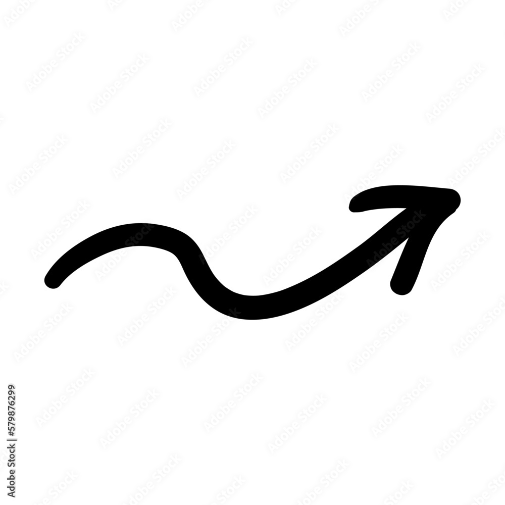 Arrow mark icon. Hand drawn arrow illustration. Vector isolated on white background. Arrow mark icon. Hand drawn arrow illustration. Vector isolated on white background.