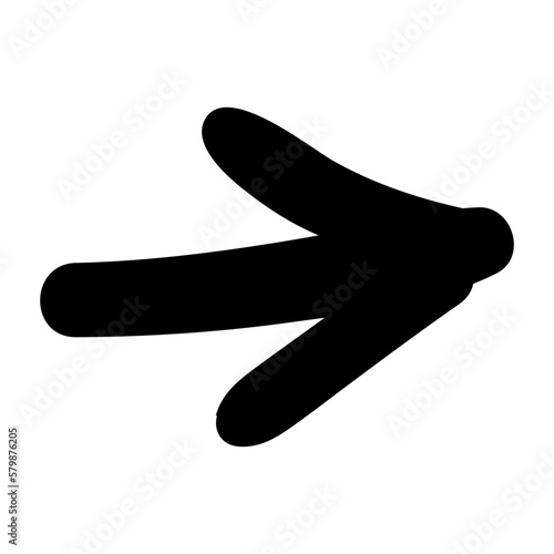 Arrow mark icon. Hand drawn arrow illustration. Vector isolated on white background.