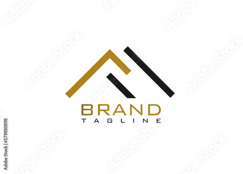 modern line real estate home roof simple logo design