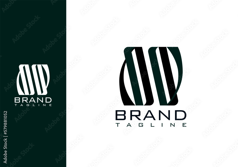 Fototapeta premium m , w ,u , v letters line logo modern design