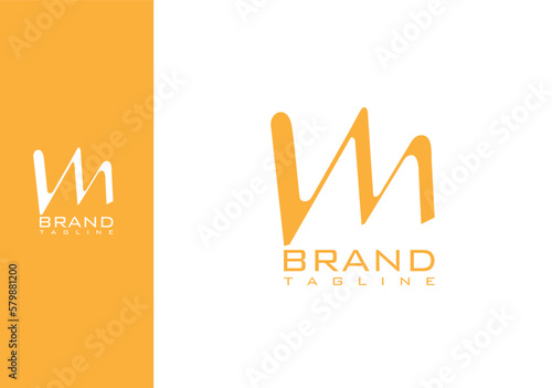 v and m letters modern simple logo design
