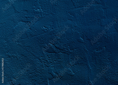 Beautiful Abstract Grunge Decorative Navy Blue Dark Stucco Wall Background. Art Rough Stylized Texture Banner With Space For Text