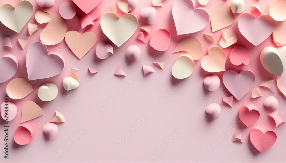 Pastel pink hearts illustration. Love Concepts v3