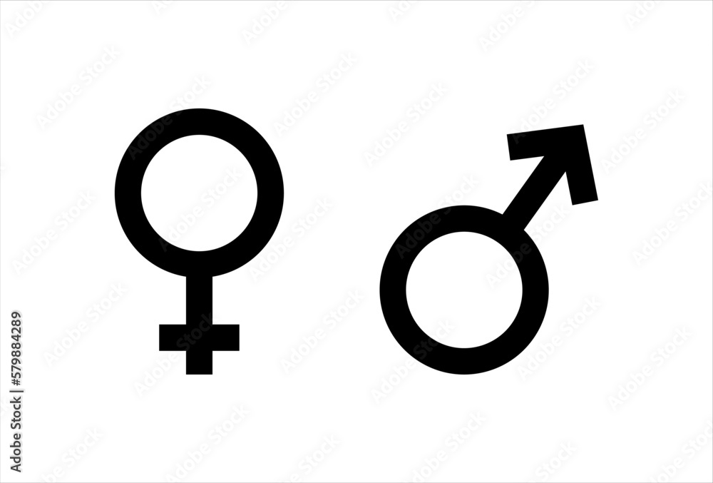 Gender symbol, Female and male icon, Man and woman sign template Vector design Isolated on white background Gender symbol, Female and male icon, Man and woman sign template Vector design Isolated on white background