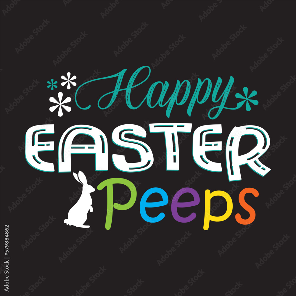 happy easter  peeps t shirt design graphic template