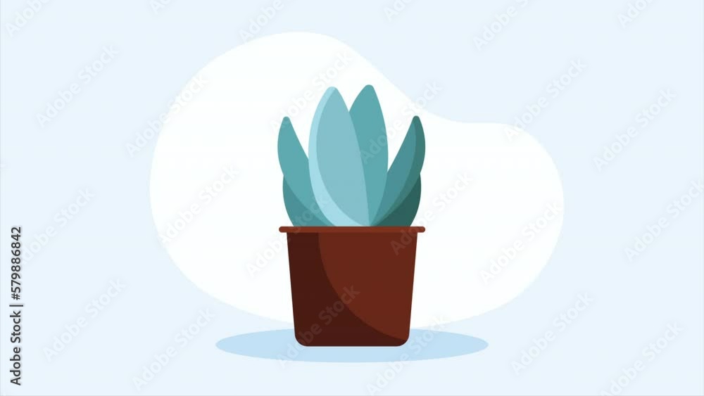 houseplant in brown pot animation houseplant in brown pot animation