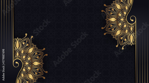luxury background with golden mandala ornament