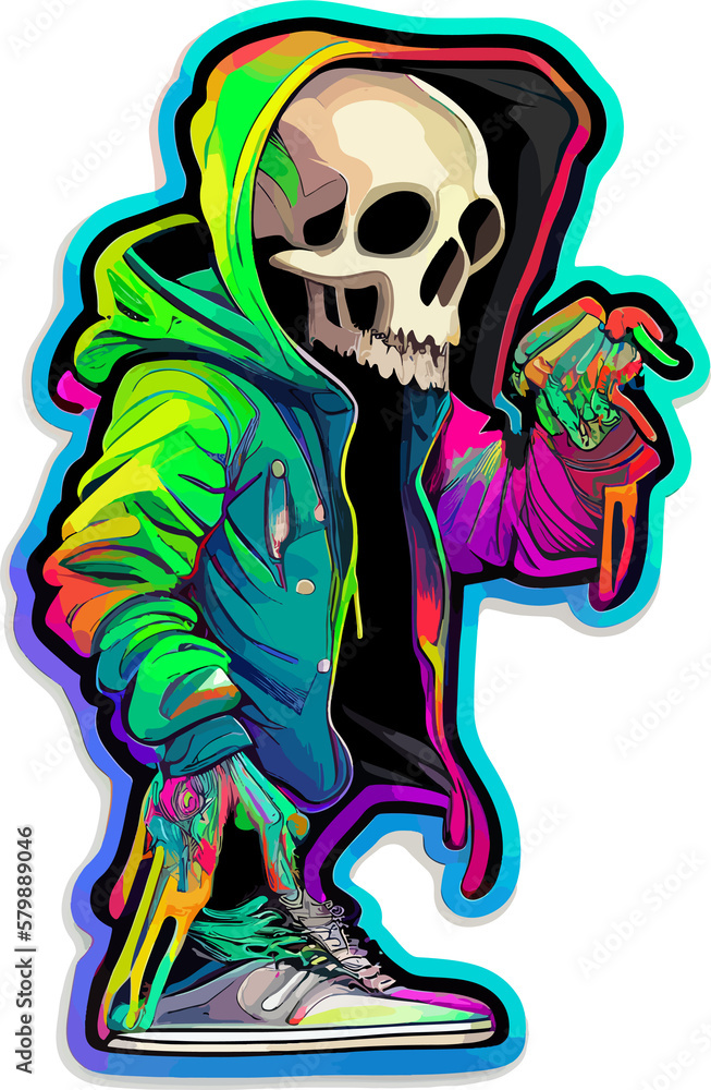 Vector Hype beast Cartoon Skull Animation Vector Hype beast Cartoon Skull Animation