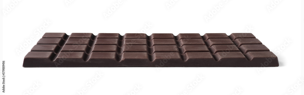 Delicious dark chocolate bar isolated on white Delicious dark chocolate bar isolated on white