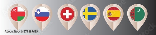 Free Download National Flags, Map Marker  - GFXLoad