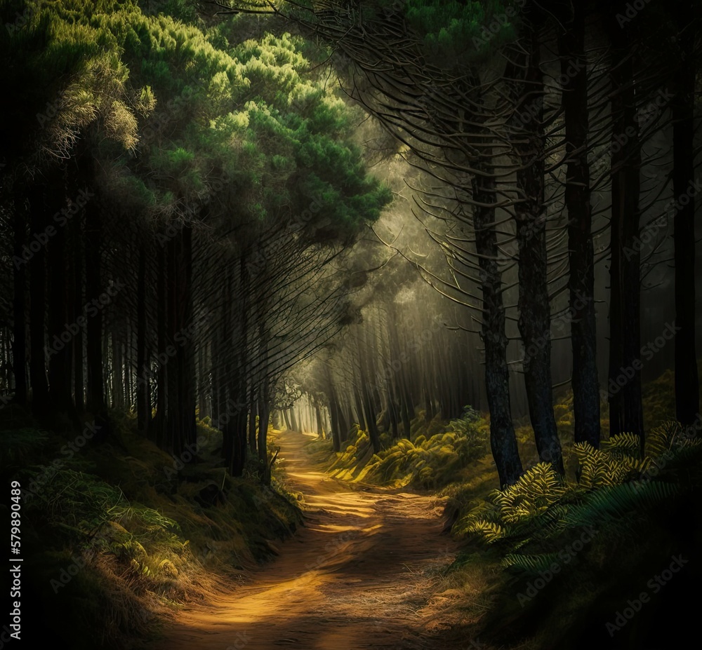 Fototapeta premium Fictional landscapes made in generative AI, high quality.