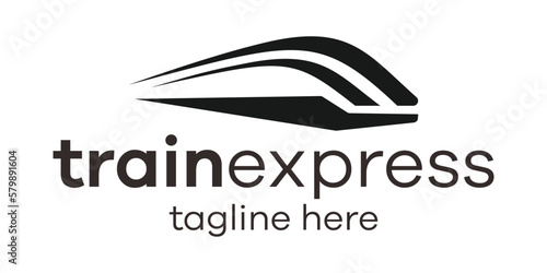 logo design illustration fast train icon vector