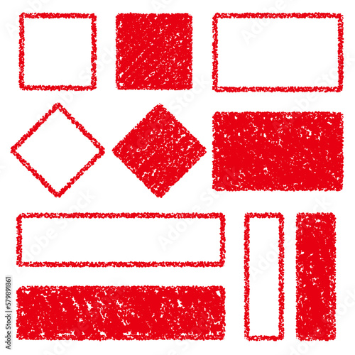 クレヨン素材のいろいろな四角形セット