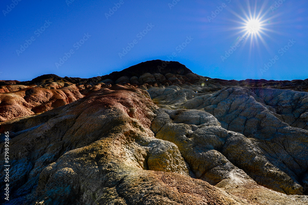 The Wucai City Scenic Area near Urumqi, Xinjiang, has a magnificent and dazzling Danxia landform The Wucai City Scenic Area near Urumqi, Xinjiang, has a magnificent and dazzling Danxia landform