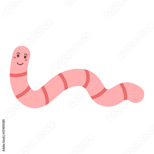 cute worms with smiling faces
