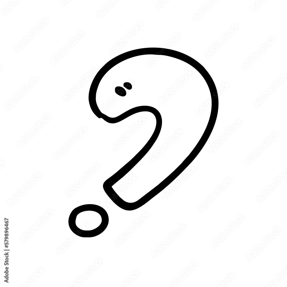 Vector Illustration of Hand drawn Question Mark Doodle art style Vector Illustration of Hand drawn Question Mark Doodle art style