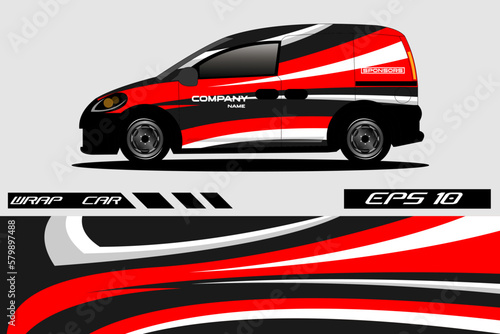 Abstract cargo van wrap sticker design