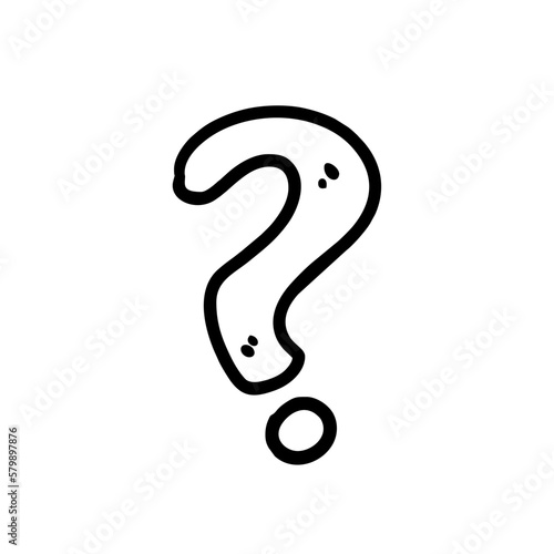 Vector Illustration of Hand drawn Question Mark Doodle art style