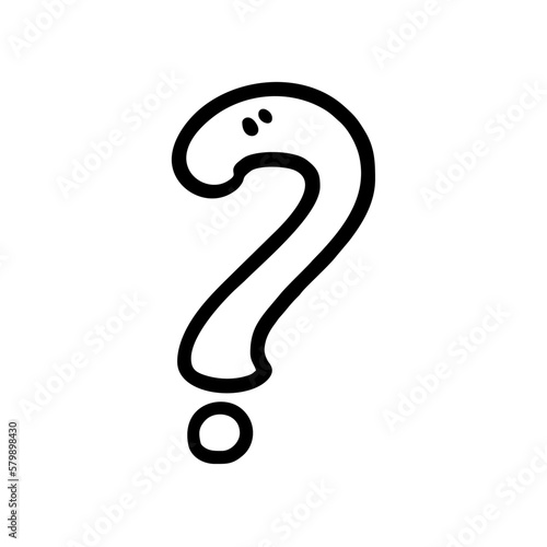 Vector Illustration of Hand drawn Question Mark Doodle art style