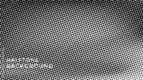 Abstract grunge halftone vector banner black and white dots shape