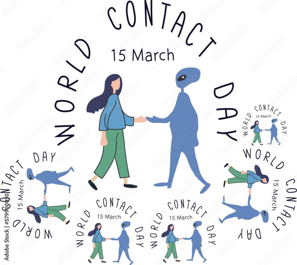 World contact day is celebrated every year on 15 March Stock Vector