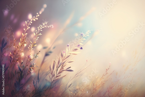 grass flower soft color background, AI Generative © Mariani