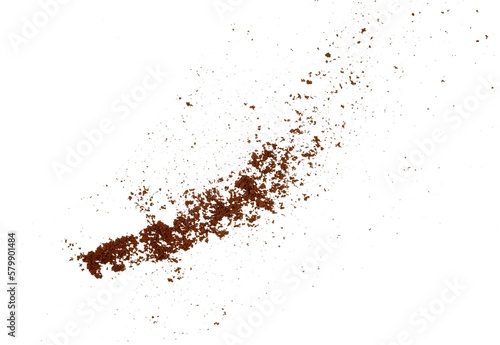 Roasted instant coffee powder isolated