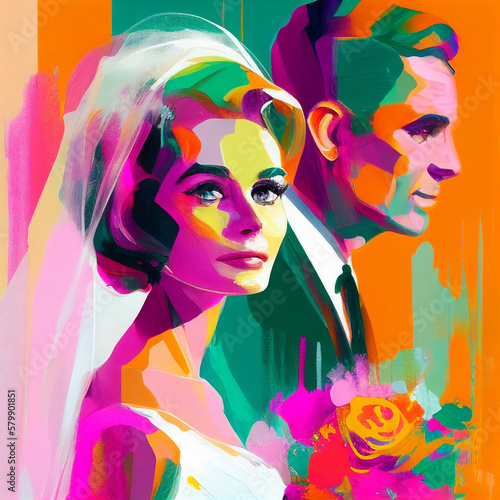 Getting Married at a Formal Wedding Generative AI artwork 