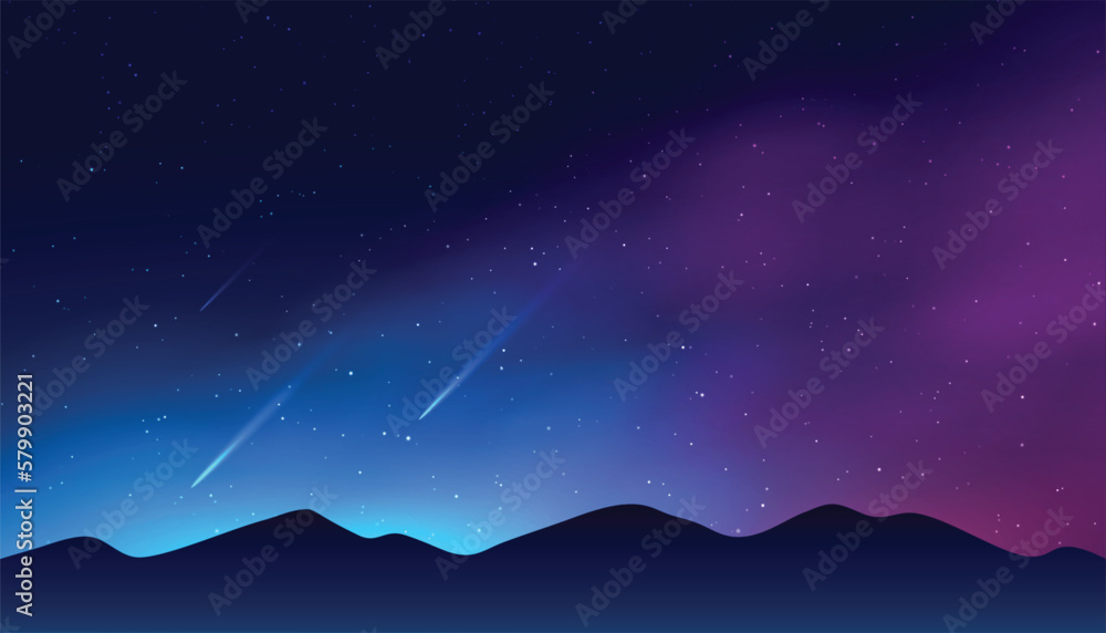 explore the magic of astrology with starry night sky landscape banner