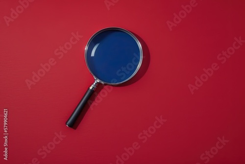 Lopa focused on blue circle on a red background photo