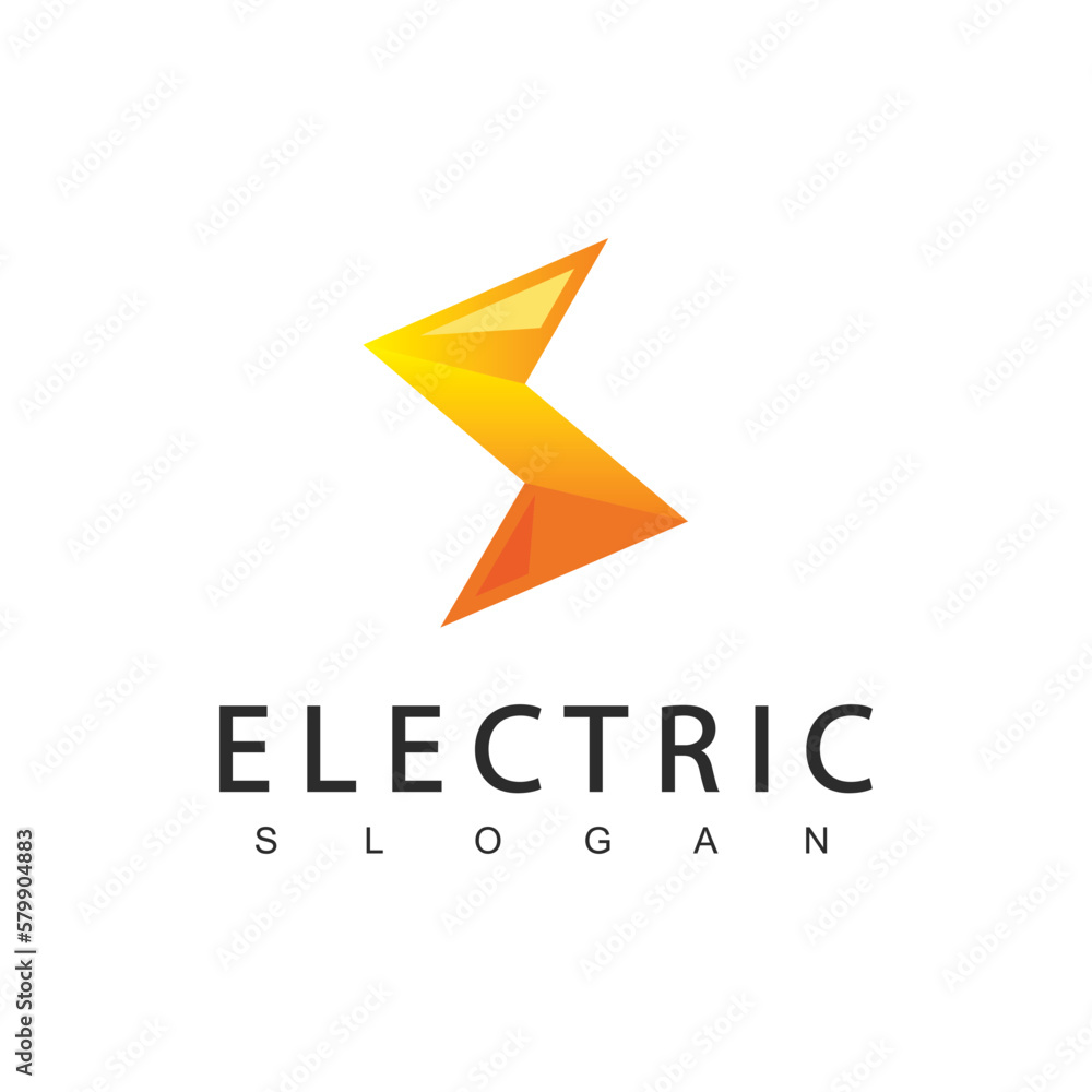 Obraz premium Electric Logo Energy Icon