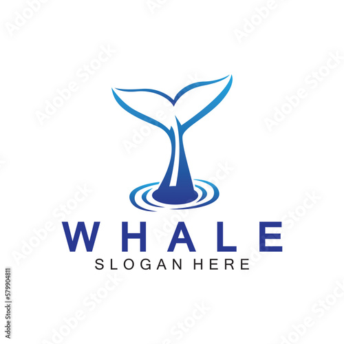  whale tail logo vector illustration design. Whale tail graphic icon