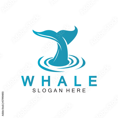 whale tail logo vector illustration design. Whale tail graphic icon