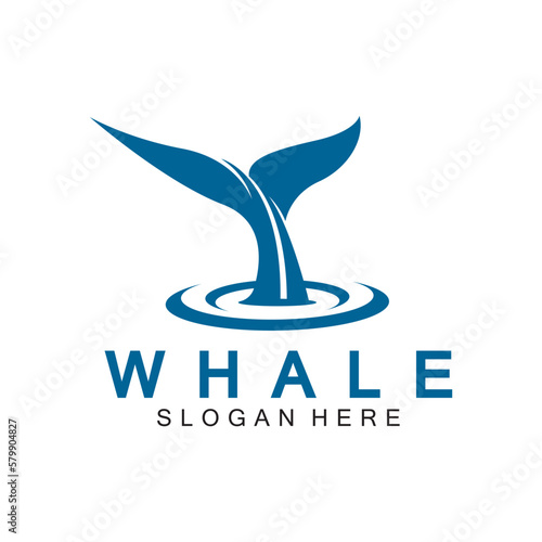  whale tail logo vector illustration design. Whale tail graphic icon