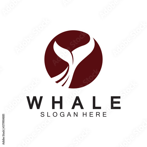  whale tail logo vector illustration design. Whale tail graphic icon